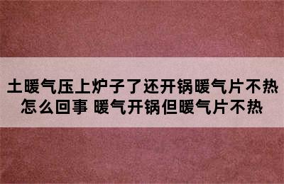 土暖气压上炉子了还开锅暖气片不热怎么回事 暖气开锅但暖气片不热